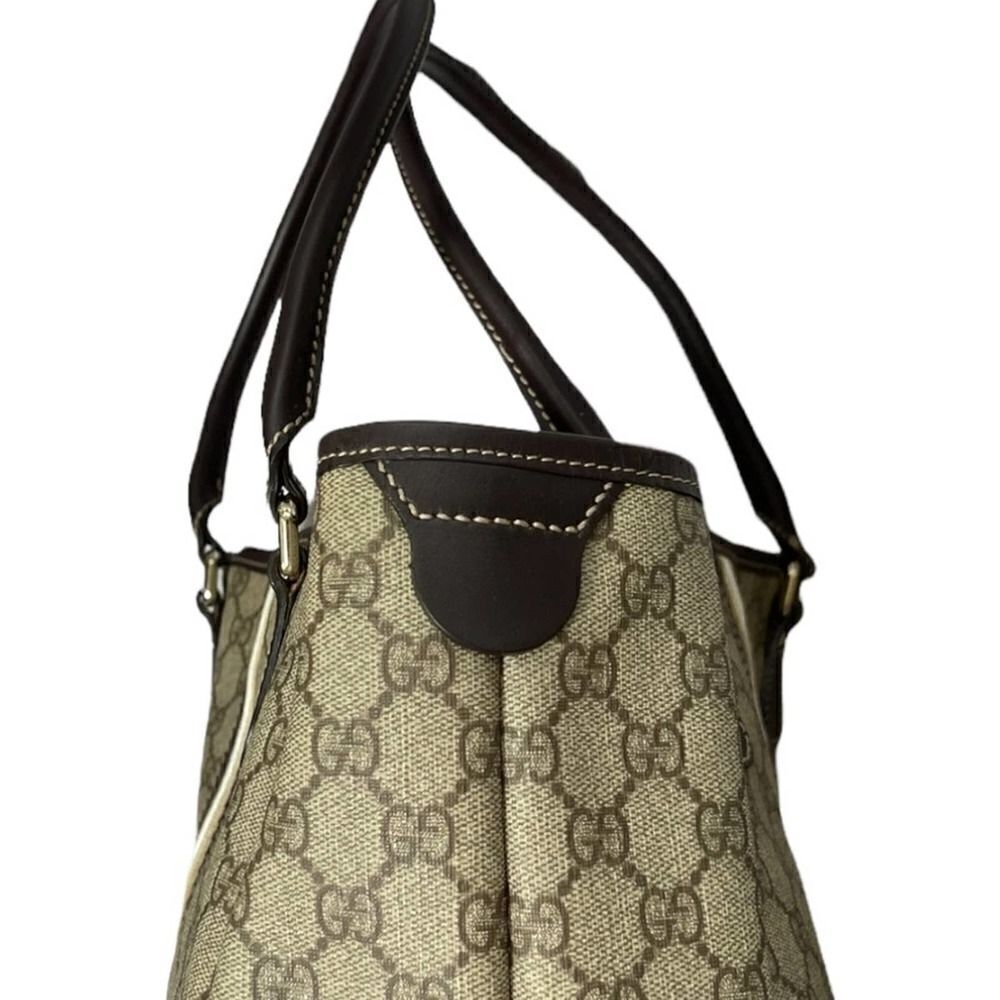 Gucci Supreme Joy Web Tote Purse Handbag Shoulder Bag Brown Logo - Picture 12 of 13